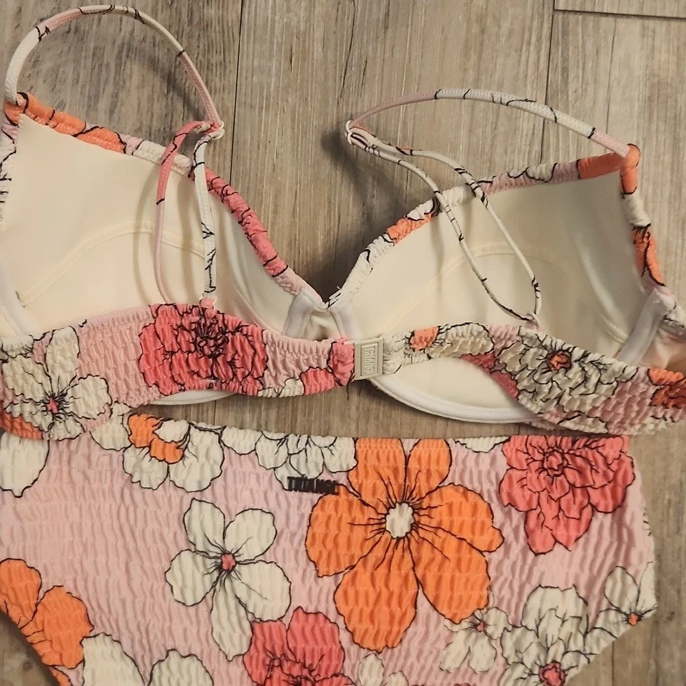 Triangl Swimwear Floral Swimsuit Set - Pink, White and Orange